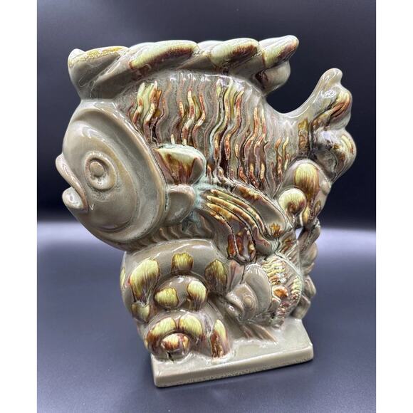 Haeger Other - Vintage Royal Haeger Fish Vase Statue R742 Ed Blas Glaze Collection 11” Tall